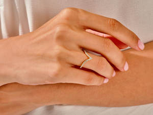 14พันทองโค้งเพชรวงเจ้าสาวชุดที่ไม่ซ้ํากันวินเทจเพชรแต่งงานแหวนโซลิแทร์สําหรับสตรี - Product Image 2