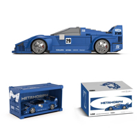 YC-DZ033 2026 Nuevo Kit de Modelo de Coche Deportivo Azul MOC City, Juguetes de Construcción DIY con Pequeñas Partículas, Regalo para Niños, Sets de Bloques de Construcción