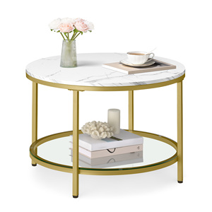 <span class=keywords><strong>VASAGLE</strong></span> <span class=keywords><strong>Table</strong></span> centrale en verre moderne pour salon <span class=keywords><strong>Table</strong></span> <span class=keywords><strong>basse</strong></span> <span class=keywords><strong>ronde</strong></span> à 2 niveaux avec dessus en marbre Petite <span class=keywords><strong>table</strong></span> <span class=keywords><strong>basse</strong></span> - Product Image 1