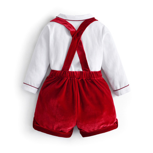 Ensemble de Noël personnalisé pour bébé garçon : <span class=keywords><strong>chemise</strong></span> à manches longues et short en velours, style décontracté chic, pour tout-petits, collection espagnole, vente en gros - Product Image 2