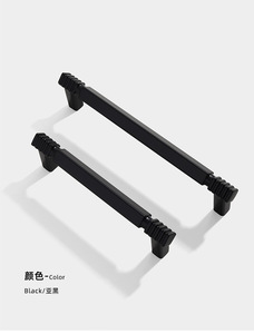 Poignée de porte et bouton de tiroir en métal carré moderne en forme de T, couleur or et noyer noir, pour cuisine et armoire - Product Image 2