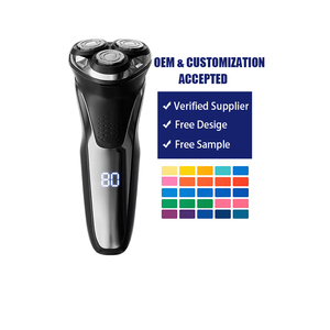 เครื่องโกนหนวดไฟฟ้าไร้สายแบบ LED 3 มิติ พร้อมหัวโกนแบบหมุนได้ ตัดแต่งขนข้างได้ ใช้ได้ทั้งแบบเปียกและแห้ง สำหรับผู้ชาย ชาร์จไฟได้ - Product Image 1