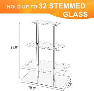 Just In Case Clear Soporte de exhibición de champán acrílico de 3 niveles con luz LED solo para exhibición - Product Image 5