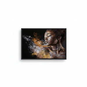 Printed Canvas Artwork: Elegant African Woman Smoking Poster,<b>BLACK</b> <b>FRAMED</b> CANVAS - Product Image 2