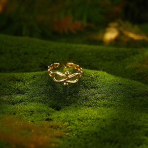 Anillos de Moda de Acero Inoxidable 316L con Baño de Oro PVD, Diseño Infinito Sostenible y Resistente, Banda Ajustable - Product Image 3