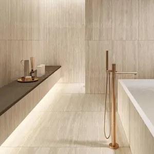 1200x600 Large Format Travertine Look Porcelain <strong>Tiles</strong> for Bathroom Living Room <strong>Wall</strong> <strong>Tile</strong> Floor - Product Image 2