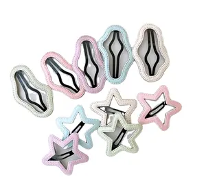 Versatile basic cloud hair clips sweet star hair clips with high end quality 5pcs ice cream colored hollow five-star clips
