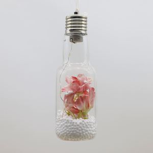 Adorno Navideño de Bola de Cristal Transparente con LED e Impresión UV de 8cm X 8cm X 8cm, Decorado con Flores Rosas y Cuentas de Espuma - Product Image 1