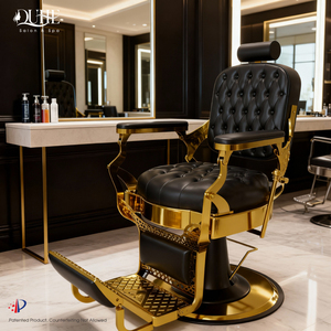 Chaise <span class=keywords><strong>de</strong></span> <span class=keywords><strong>coiffure</strong></span> professionnelle <span class=keywords><strong>de</strong></span> style antique pour <span class=keywords><strong>salon</strong></span> <span class=keywords><strong>de</strong></span> beauté, chaise <span class=keywords><strong>de</strong></span> barbier noire et dorée - Product Image 3