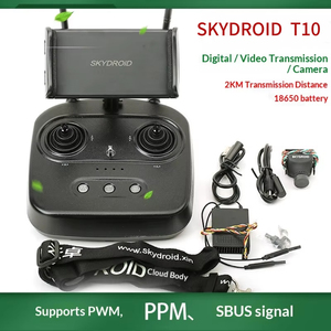 Émetteur Skydroid T10 2,4 GHz 10 canaux FHSS avec récepteur R10 alimenté par batterie, prend en charge la sortie caméra <span class=keywords><strong>S</strong></span>.BUS PPM PWM, portée 10 km+ - Product Image 1