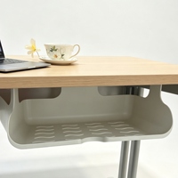 Cadre réglable simple et moderne pour bureau d'ordinateur en bois avec pieds en métal robustes et design épuré pour petit espace de travail