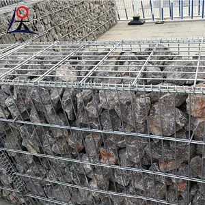 Jala kawat besi kandang gabion Las berlapis pvc pagar tepi taman logam dekoratif