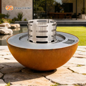 Barbecue moderne en acier corten avec allumage automatique, certifié CE, foyer extérieur en métal rouillé pour la cuisine de jardin - Product Image 6