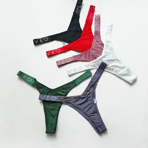 กางเกงในจีสตริงประดับเพชรสุดเซ็กซี่,ชุดชั้นในสายเดี่ยวประดับพลอยเทียมโลโก้ตัวอักษรออกแบบได้ตามต้องการ