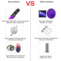 Lampe torche UV 395nm en alliage d'aluminium étanche avec batterie AA, porte-clés LED certifié CE