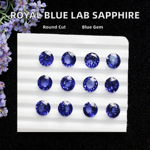 Cadermay Round Royal <b>Blue</b> Lab Grown <b>Sapphire</b> Heat Treated with Inclusions Synthetic Loose Stone for Ring <b>Bracelet</b> Necklace - Product Image 2