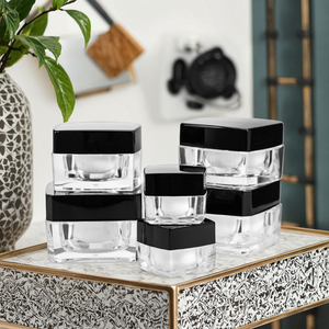 En Stock Popular Unique 20G 20 ml Tapa negra transparente Frascos acrílicos cosméticos Crema facial pequeña Envases vacíos de crema facial - Product Image 1