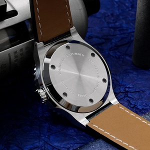 Montre de luxe pour homme San Martin SN0055-G, montre de plongée vintage de haute qualité, automatique, mécanique, bracelet en cuir, saphir, 20 bars - Product Image 6