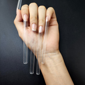 Nouvelles pointes d'ongles carrées à couverture complète 10XL Extra longues claires et naturelles pour Nail Art - Product Image 2