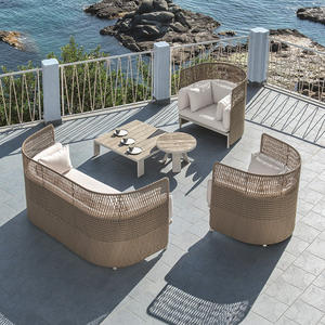 Nordic Light Luxury Outdoor Sofa Set Rattan Chair and Coffee Table for <strong>Living</strong> <strong>Room</strong> Balcony Courtyard No Assembly Required - Product Image 3