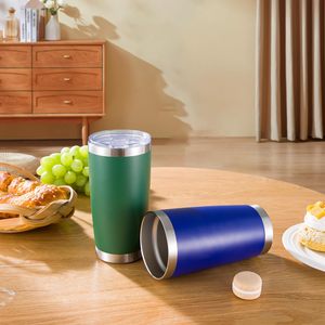 Gobelet isotherme de 20 oz avec couvercle, en acier inoxydable à double paroi, isolé sous vide, revêtement poudré, tasse de voyage pour garder les boissons au frais - Product Image 1