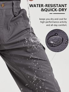 <strong>Mens</strong> Durable Ripstop Waterproof Lightweight Tactical Outdoor Hiking 65% Polyester 35% Cotton Work Pants <strong>Cargo</strong> with Pockets - Product Image 3
