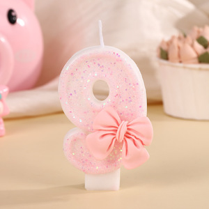 Lindas Velas <span class=keywords><strong>de</strong></span> Cera <span class=keywords><strong>de</strong></span> Parafina con Forma <span class=keywords><strong>de</strong></span> Número <span class=keywords><strong>de</strong></span> Princesa con Lazo Rosa para Pastel <span class=keywords><strong>de</strong></span> <span class=keywords><strong>Cumpleaños</strong></span> Infantil, con Diseño Ecológico Hecho a Mano - Product Image 4