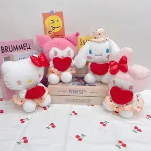 Boneka kt terbaru hati merangkul, Kuromi lucu mewah mainan boneka alat genggam mesin boneka hadiah Hari Valentine