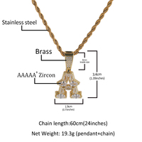 Uwin Colgante de Letra Inicial con Circonitas Cúbicas en Forma de Pera, Chapado en Oro de 18K, Estilo Hip Hop, Colgante de Alfabeto Personalizado, Joyería con Nombre Personalizado