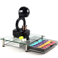 Porte-capsules de café, accessoire en verre trempé, à tiroirs, en métal, pour le rangement de Dolce Gusto, 36 pièces