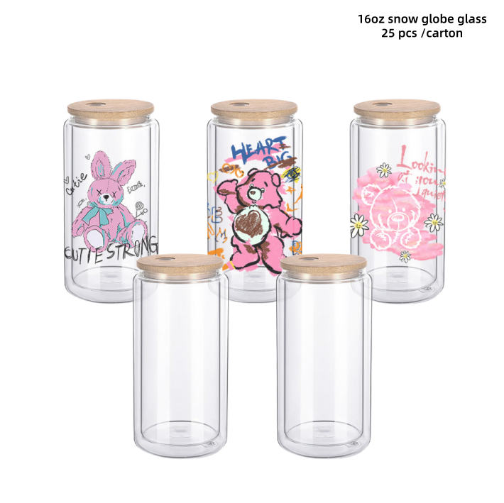 clear - 16oz snow globe glass / 25pcs