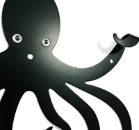 Leuke metalen wandhaak in octopusvorm - Decoratieve kapstok voor keukengerei, handdoeken, sleutels - Organizer met 8 haken