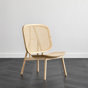 Fauteuil de loisirs en osier minimaliste nordique couleur bois, rafraîchissant en <span class=keywords><strong>été</strong></span>, chaise en osier en bois massif importé - Product Image 4