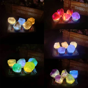 Lámpara de Noche de Cristal <span class=keywords><strong>en</strong></span> <span class=keywords><strong>Bruto</strong></span> USB, Mini Lámpara LED Portátil de Piedra Natural, Decoración de Cristal Curativo, Regalo para Dormitorio y Decoración del Hogar - Product Image 2