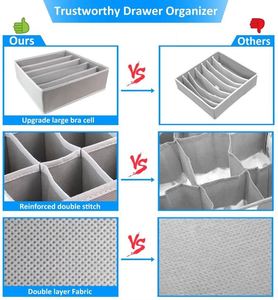 4 Pack Foldable <b>Storage</b> <b>Boxes</b> Supplier Underwear Sock Drawer Organizers <b>Storage</b> <b>Boxes</b> - Product Image 3
