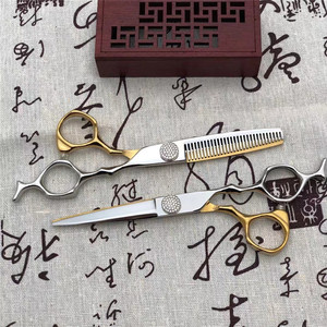 Ciseaux de coiffure H6 6,0 pouces, ciseaux à effiler en acier inoxydable chromé à tête droite pour usage professionnel - Product Image 2