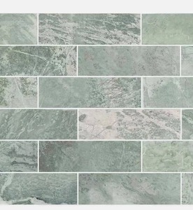 Forme à chevrons poli 15x98mm Carrelage de marbre vert Amazones Marbre vert Salle de bains Hôtel Villas Mur et revêtement de sol - Product Image 3