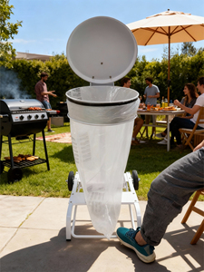 <span class=keywords><strong>Chariot</strong></span> à déchets mobile OwnFit blanc avec revêtement en poudre pour patio/jardin, amélioration esthétique, usage domestique, fabriqué en Chine - Product Image 1