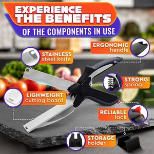 Ciseaux de cuisine Db 2 en 1, lames en acier inoxydable, manche en plastique, 8 pouces avec mécanisme de verrouillage pour usage en cuisine - Product Image 4