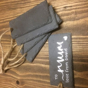 Fournitures d'artisanat en pierre naturelle de haute qualité en gros avec impression UV et 3 couleurs pour les étiquettes de plaque en pierre pour bouteille de vin - Product Image 1