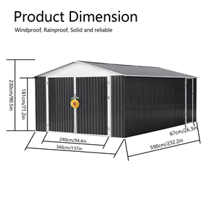 Cochera Metálica Moderna Impermeable y Ecológica de 10x20 Pies con Puertas con Cerradura para Estacionamiento de Autos en el Patio Trasero y Herramientas de Jardín - Product Image 2