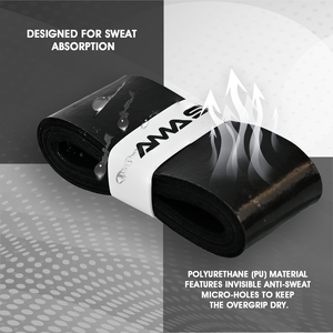 AMA SPORT Overgrip Assorbente con Logo Personalizzato - Materiale PU Morbido e Sottile per Protezione Completa in Tennis, Badminton, Padel e <span class=keywords><strong>Squash</strong></span> - Product Image 3