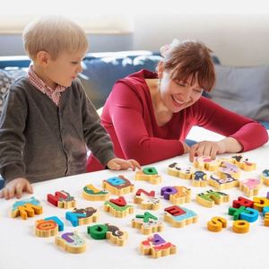 Toddler Creative Fun <b>Puzzle</b> Toys Cute Animals Letter Matching <b>Puzzles</b> English Cognitive Alphabets Blocks - Product Image 2