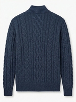 Pull à col zippé pour homme de qualité supérieure LS Troyer, 50% coton BCI, 50% acrylique, 5GG, respirant pour l'hiver