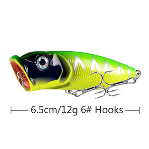 Nouvelle leurre artificielle dure en plastique pour la pêche en mer et sur la plage, <span class=keywords><strong>6</strong></span> couleurs, 5 cm, Popper <span class=keywords><strong>6</strong></span>,5 cm/12 g, pour la carpe - Product Image 6
