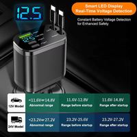 Chargeur de voiture USB rétractable 5 en 1 à charge rapide Pd 120w, adaptateur type C, chargeur de voiture USB pour téléphone portable avec câbles