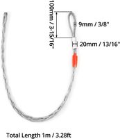 Chaussettes de traction pour câbles en acier, longueur 3,3 pieds, résistance à la rupture de 1102 lb, prise de câble 3/85/8 pouces
