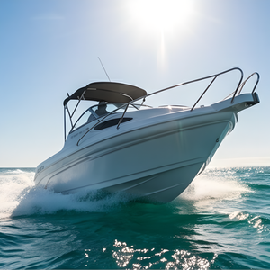 Barca <span class=keywords><strong>da</strong></span> Pesca Cabinata in Vetroresina <span class=keywords><strong>da</strong></span> 4,9m con Tendalino Bimini e Vasca Refrigerante per la Pesca in <span class=keywords><strong>Mare</strong></span> e il Tempo Libero - Product Image 1