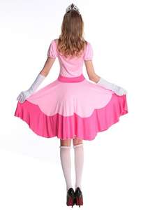 <span class=keywords><strong>Disfraz</strong></span> de Halloween Ecowalson para Mujer, Vestido de Cosplay de la <span class=keywords><strong>Princesa</strong></span> Peach de Super <span class=keywords><strong>Mario</strong></span> Bros, Guantes, Corona, Traje Rosa Dulce - Product Image 5