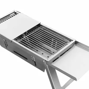 2024 Nieuwe Product Rvs Opvouwbare Draagbare Bbq Grills Home Camping Patio Houtskoolkachel Metalen Gereedschap Voor Gebruik Buitenshuis